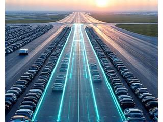 Vue aérienne de l'aéroport d'Orly avec ses vastes zones de stationnement optimisées